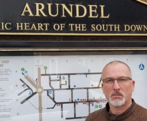 Cllr Steve McAuliffe at Arundel Station